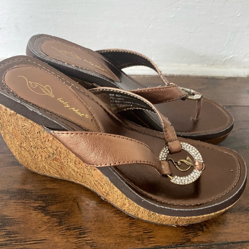 baby phat wedge flip flops